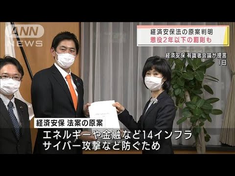 経済安保法の原案判明　懲役2年以下の罰則も(2022年2月6日)