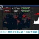 新型コロナ感染　世界で累計4億人超える　1カ月で1億人増加(2022年2月9日)