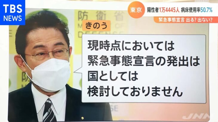 「医療現場の声を聞いてほしい」 緊急事態宣言の発出タイミングは？ 東京都では病床使用率が５０％超