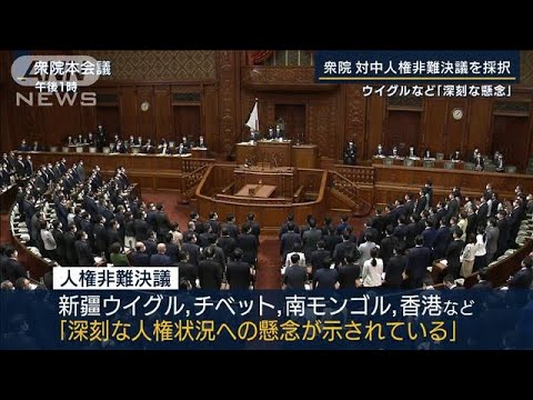 ウイグルなど「深刻な懸念」対中人権非難決議を採択(2022年2月1日)