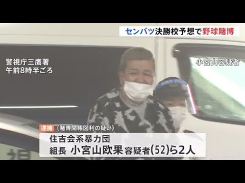 春の選抜の決勝出場校を予想で野球賭博 住吉会系暴力団の組長ら逮捕