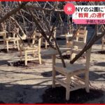 【アメリカ】“木のアート”が「教育の遅れ」訴え…ニューヨークの公園に出現　新型コロナウイルス