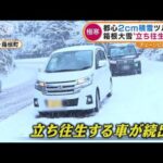 大雪　箱根の山で“立ち往生の車”続出・・・チェーン装着に悪戦苦闘(2022年2月11日)