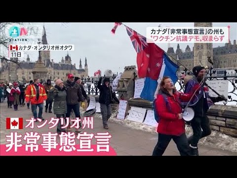 カナダ“抗議デモ”異例の長期化　市民生活に影響も(2022年2月12日)