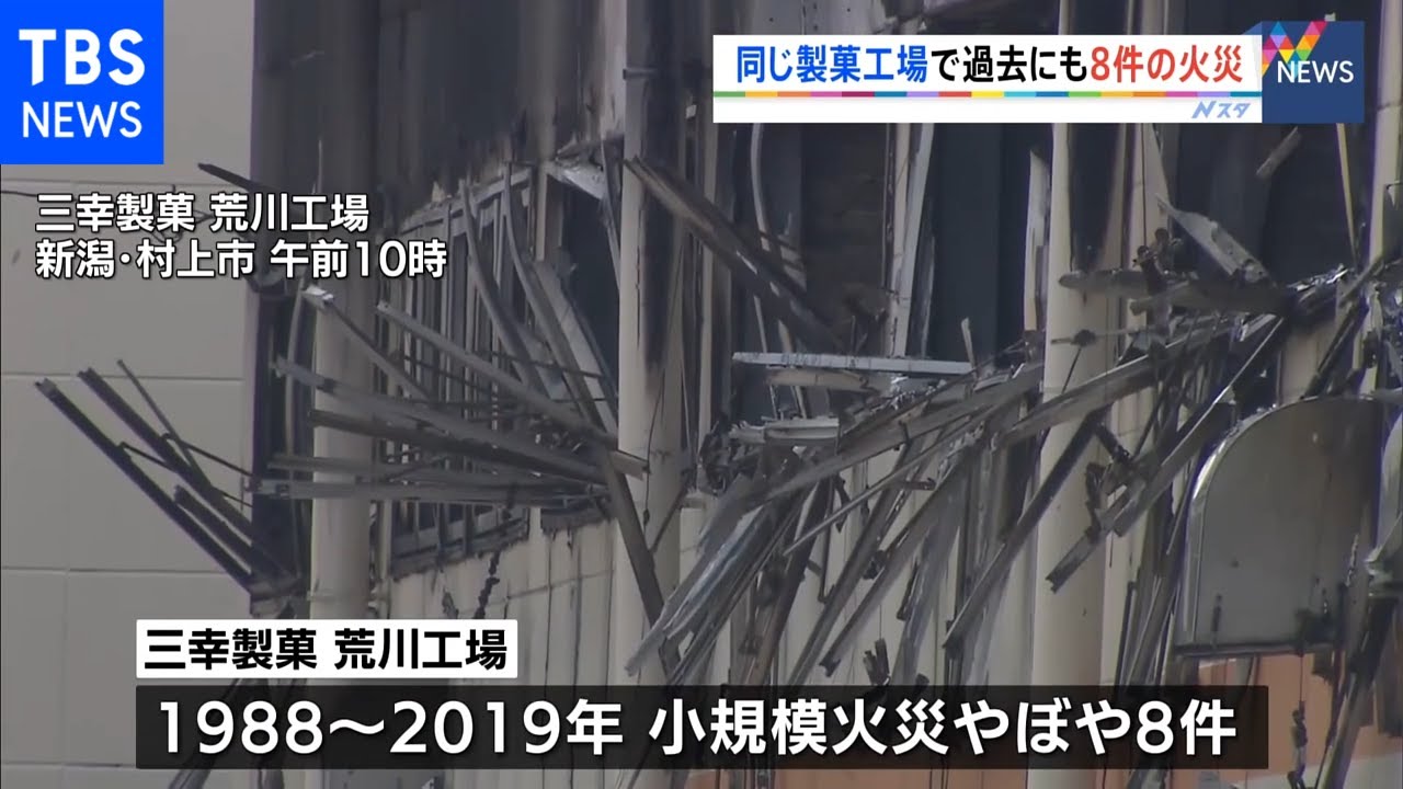 新潟・5人死亡火災、同じ製菓工場で過去にも火災8件