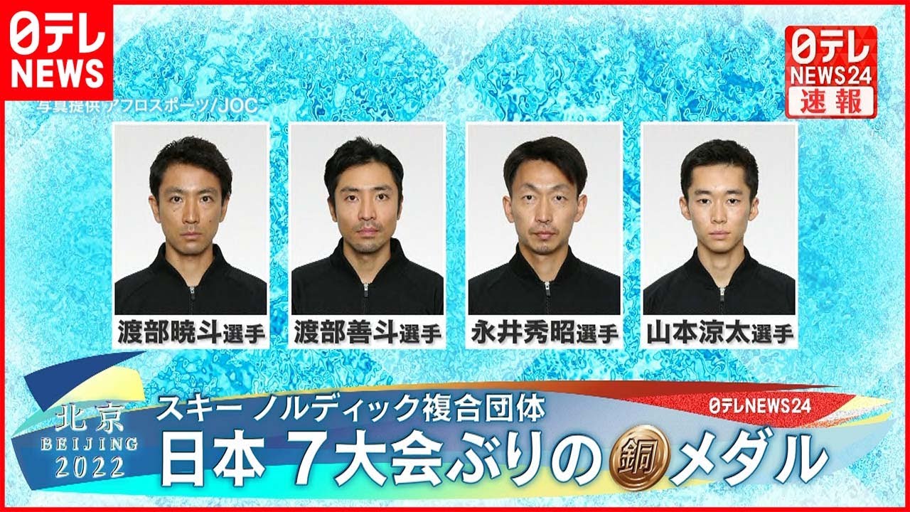 【速報】ノルディック複合団体 日本が銅メダル