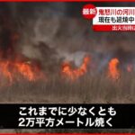 【火事】鬼怒川河川敷 現在も延焼中 栃木・上三川町