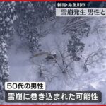 【雪崩】２人救助 １人連絡取れず 新潟 ・糸魚川市