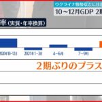 【GDP成長率】２期ぶりプラス　ウクライナ情勢に注意必要