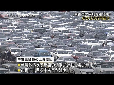 中古車の平均取引価格　半導体不足で初の100万円超(2022年3月14日)