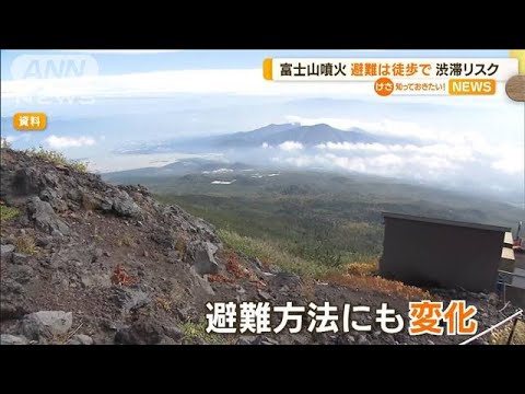 富士山噴火　避難は原則「徒歩」・・・「車」から見直し(2022年3月31日)