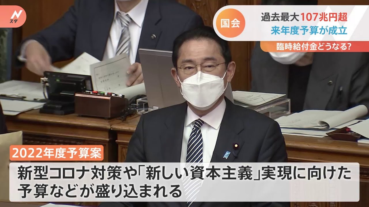 国民民主党が異例の賛成 107兆円超来年度予算成立