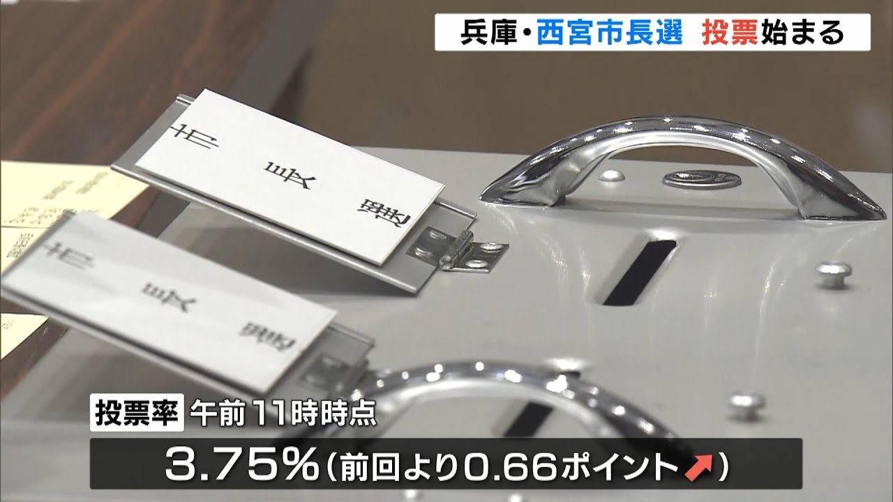 「西宮市長選挙」投票始まる　午前11時時点の投票率は前回を上回る（2022年3月27日）