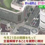 まん延防止等重点措置 政府 今月21日期限で全面解除を視野に検討