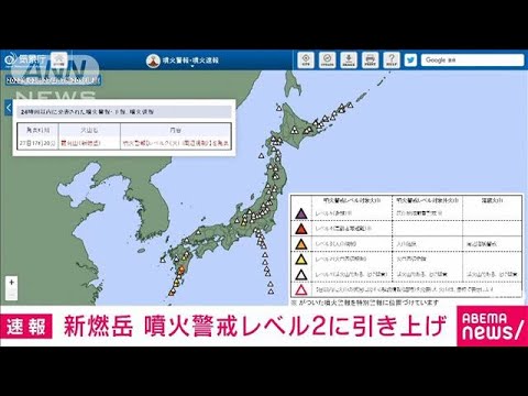 【速報】新燃岳　噴火警戒レベル2に引き上げ(2022年3月27日)