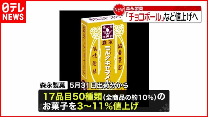 【森永製菓】 ｢チョコボール｣など5月末から順次値上げへ