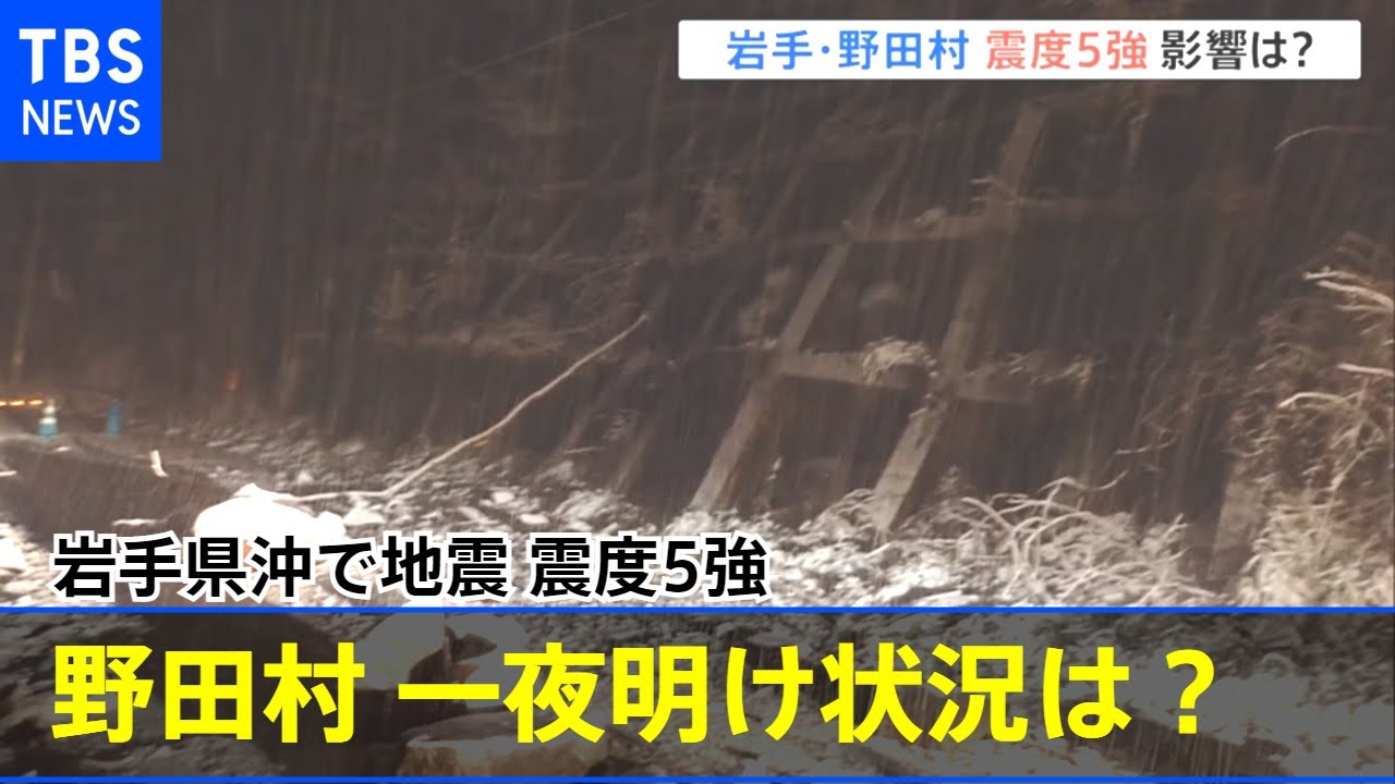 岩手県沖で地震 震度5強の野田村 一夜明け状況は？