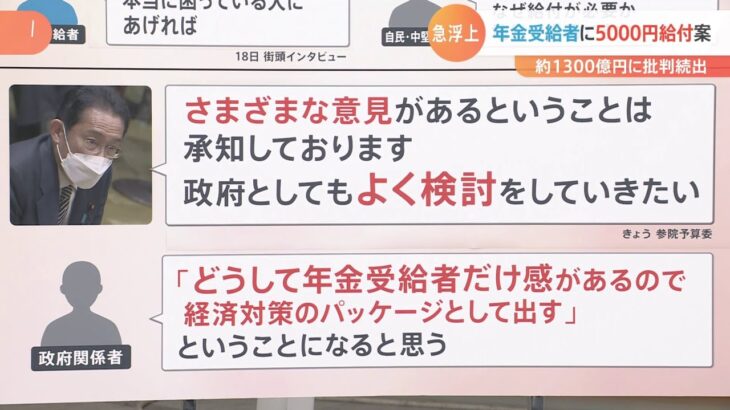 【解説】どうなる“年金生活者らに5000円給付案”岸田首相「よく検討」