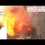 激しくあがる炎・・・住宅など5軒焼く火事で1人搬送　新潟・五泉市(2022年3月30日)