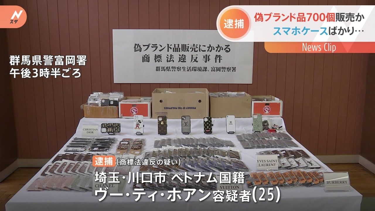 「ルイ・ヴィトン」のものと偽りスマホケースを販売 ベトナム人の女を逮捕 700個販売か