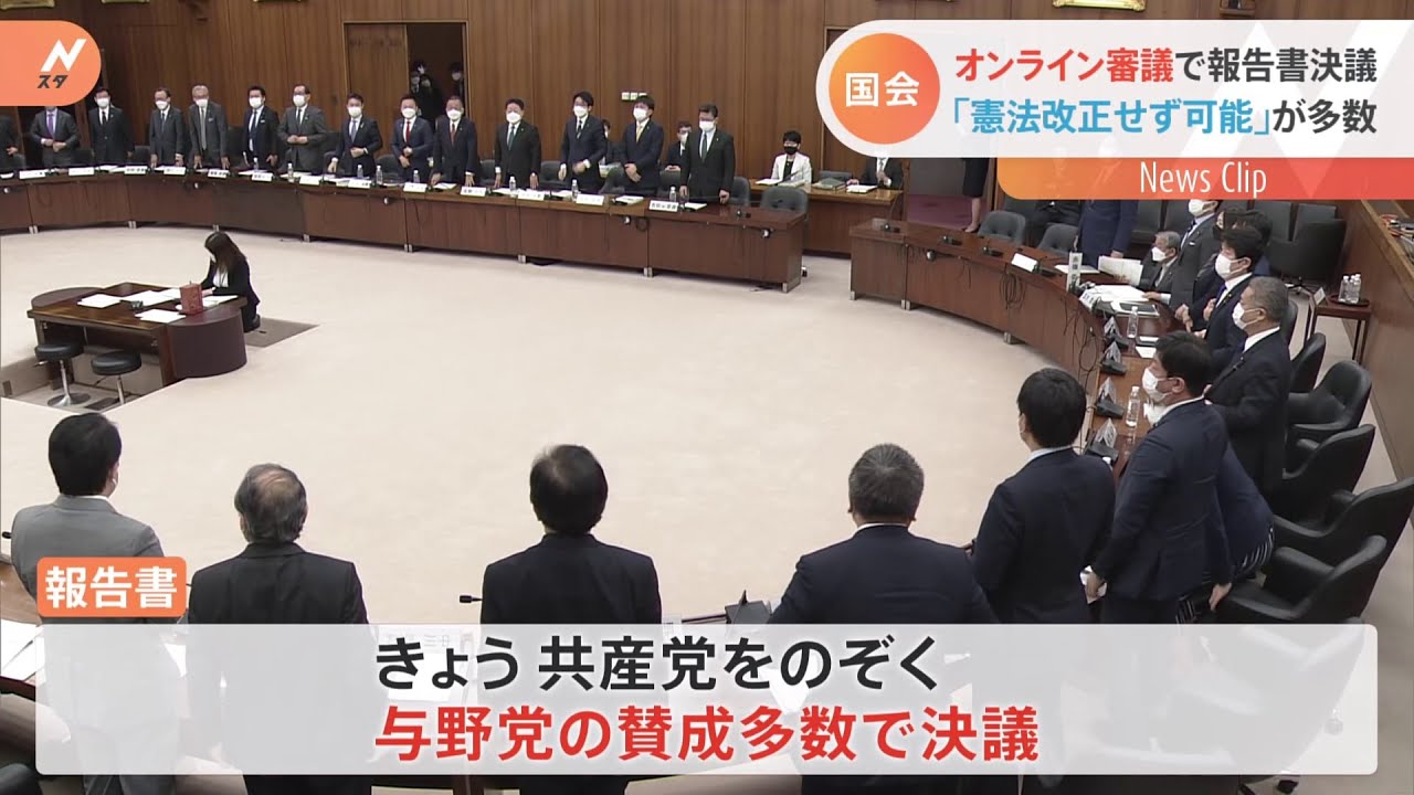 国会 オンライン審議で報告書決議 「憲法改正せず可能」が多数