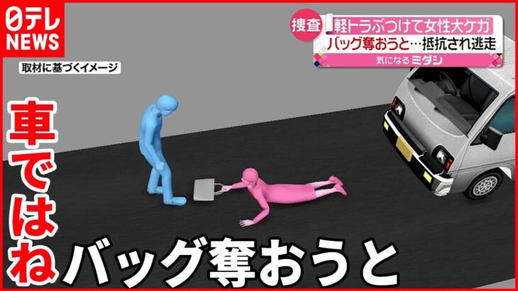 【逮捕】軽トラではねバッグ奪おうと… 女性大けが ４３歳男逮捕