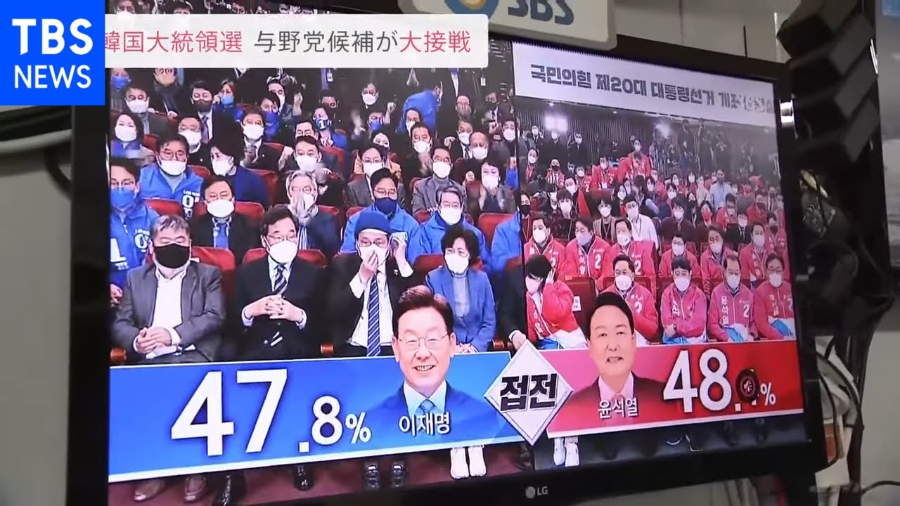 大接戦、韓国大統領選出口調査“尹氏わずか０．６ポイントリード”韓国メディア報道