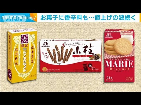 【値上げの波】人気のお菓子に香辛料も・・・森永製菓、エスビー食品発表(2022年3月16日)