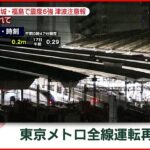 【速報】東京メトロ全線運転再開　交通情報　宮城･福島で震度６強