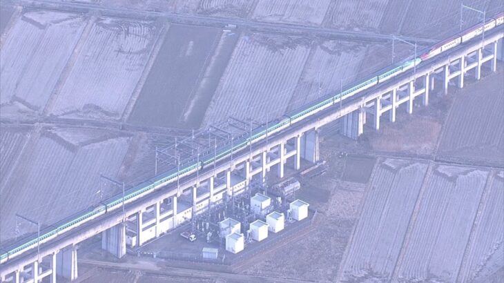 【ヘリ映像】脱線した東北新幹線「やまびこ２２３号」上空からの様子