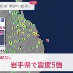 岩手県で震度５強 津波の心配なし