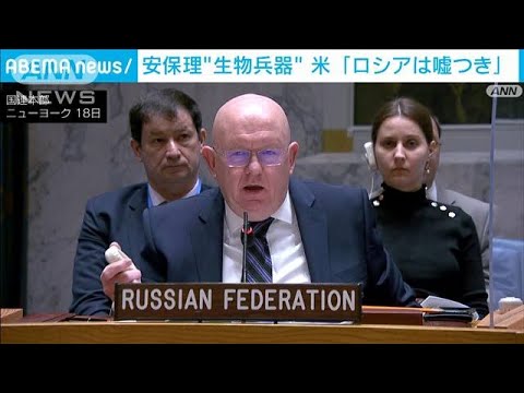 “生物兵器”主張に米「ロシアは嘘つき」　安保理(2022年3月19日)