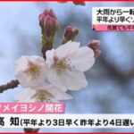 【桜】高知と佐賀でソメイヨシノが開花　平年より早く