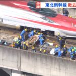 東北新幹線 脱線車両の撤去作業始まる