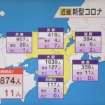 新型コロナ　近畿で３８７４人感染　前の週の同じ曜日と比べて６１３人減　大阪は１６３８人感染