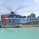 警視庁ヘリが病院ヘリパッドに着陸 負傷者を災害拠点病院に搬送する訓練