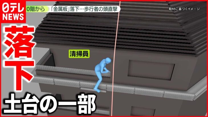 【清掃作業中】歩行者の頭直撃　ビル10階から“金属板”落下　現場には血がついたタオルも…　東京・日本橋