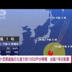 小笠原の父島で約1000戸で停電　台風1号が接近(2022年4月15日)