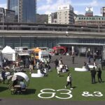 ＪＲ三ノ宮駅直結の広場が期間限定でオープン！人工芝が広がり「子ども来やすいかな」（2022年4月1日）