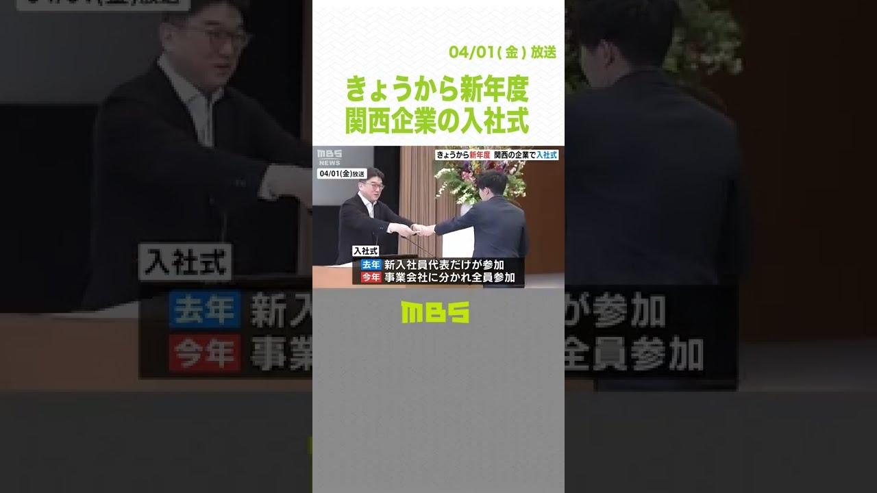 関西企業の入社式「大阪ガス」ロシアから液化天然ガスを調達…社会変化への対応訴え（2022年4月1日）#Shorts #新入社員 #MBSニュース