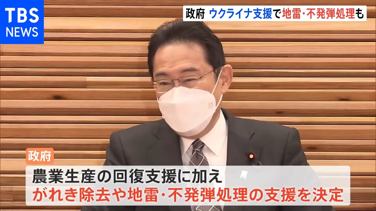 政府、ウクライナへの追加的緊急人道支援の内容を閣議決定 地雷不発弾の処理やがれき除去など