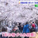 “逆さ富士”ならぬ『逆さ桜』川沿い４ｋｍに及ぶ桜並木「おの桜づつみ回廊」小野市（2022年4月6日）