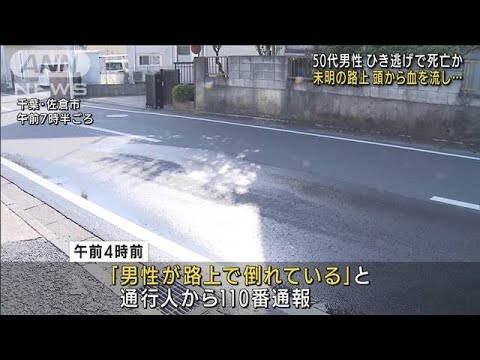 頭から血を流し・・・男性死亡　ひき逃げか　千葉・佐倉市(2022年4月10日)