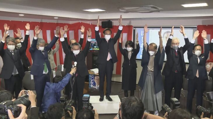 京都府知事選挙　現職の西脇隆俊さん（６６）が５０万票以上を獲得して２回目の当選　現職と新人の争い