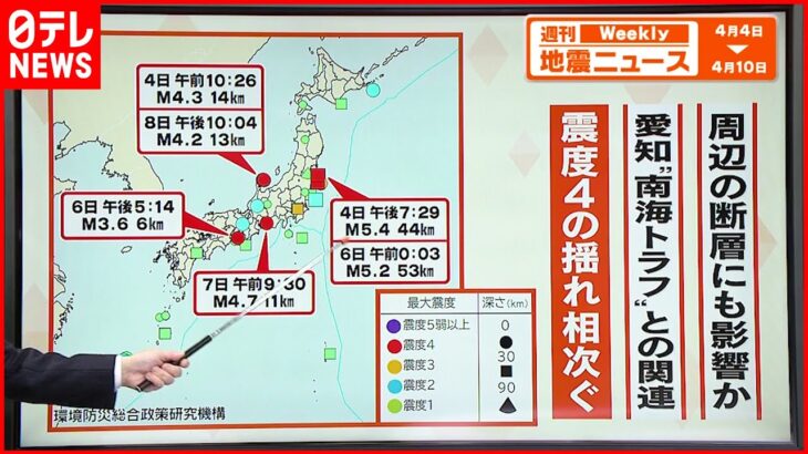 【解説】各地で震度４が６回 愛知東部の地震と南海トラフの関連は？