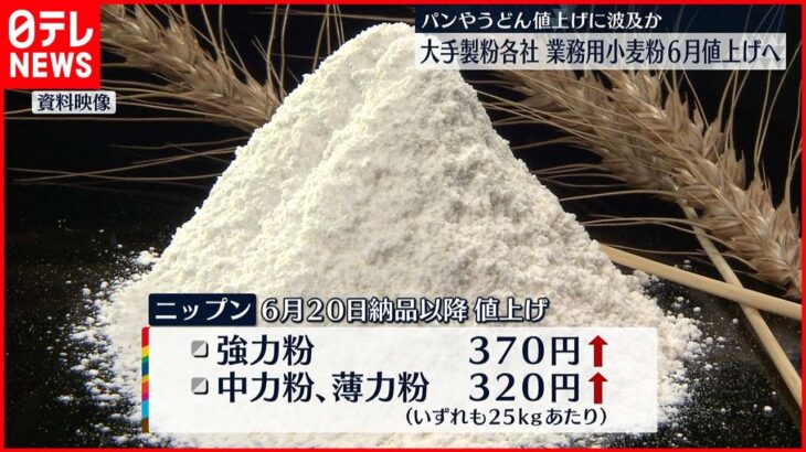 【大手製粉各社】業務用小麦粉を値上げへ パンなど価格に影響か