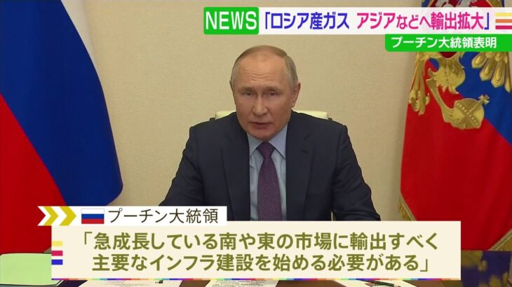 「欧州でロシア産ガスに代わるものない」プーチン氏 東方などへ輸出拡大を表明
