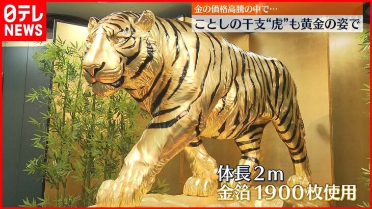 【”黄金展”開催】体長２メートルの黄金のトラも展示 金の価格高騰の中で…