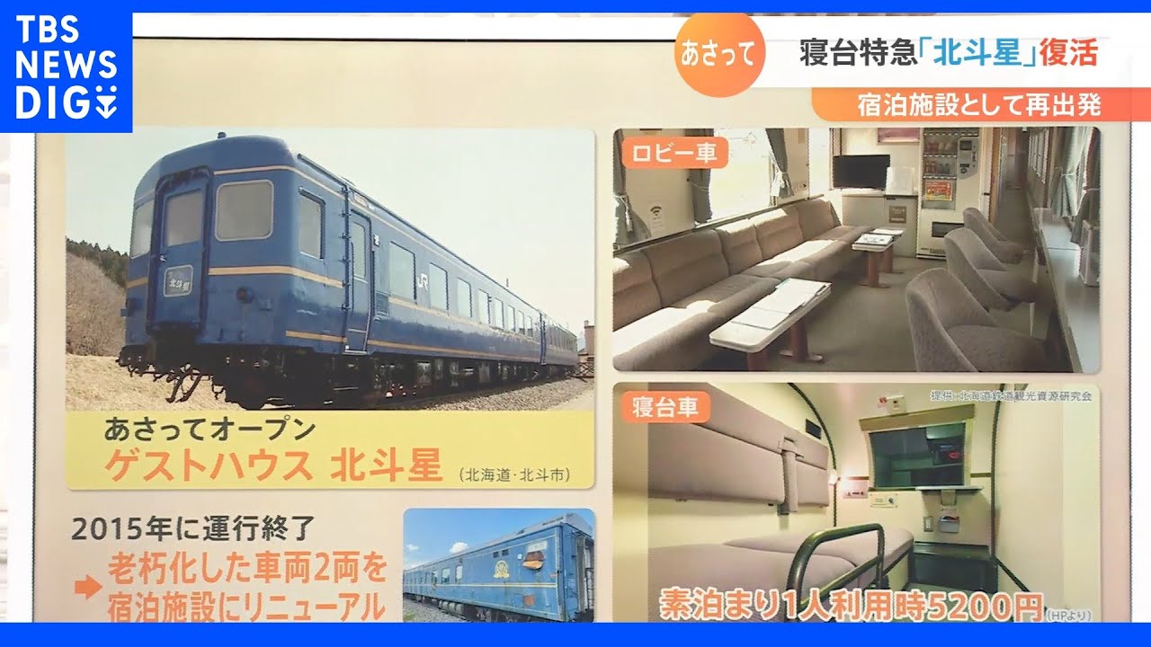 寝台特急「北斗星」がＧＷに復活。泊まりたい、北斗市の宿泊施設に。｜TBS&nbsp;NEWS&nbsp;DIG