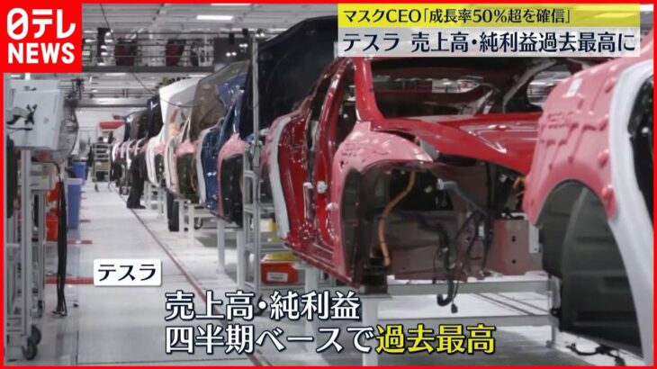 【テスラ】売上高･純利益が過去最高 アメリカ･電気自動車大手